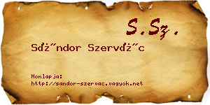 Sándor Szervác névjegykártya